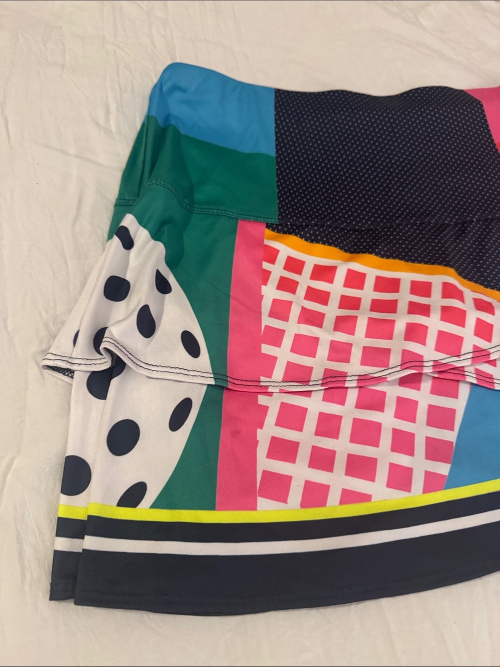 Lucky in Love Women’s Multicolor Patterned Athletic Skort - Vibrant Patchwork - Picture 4 of 8